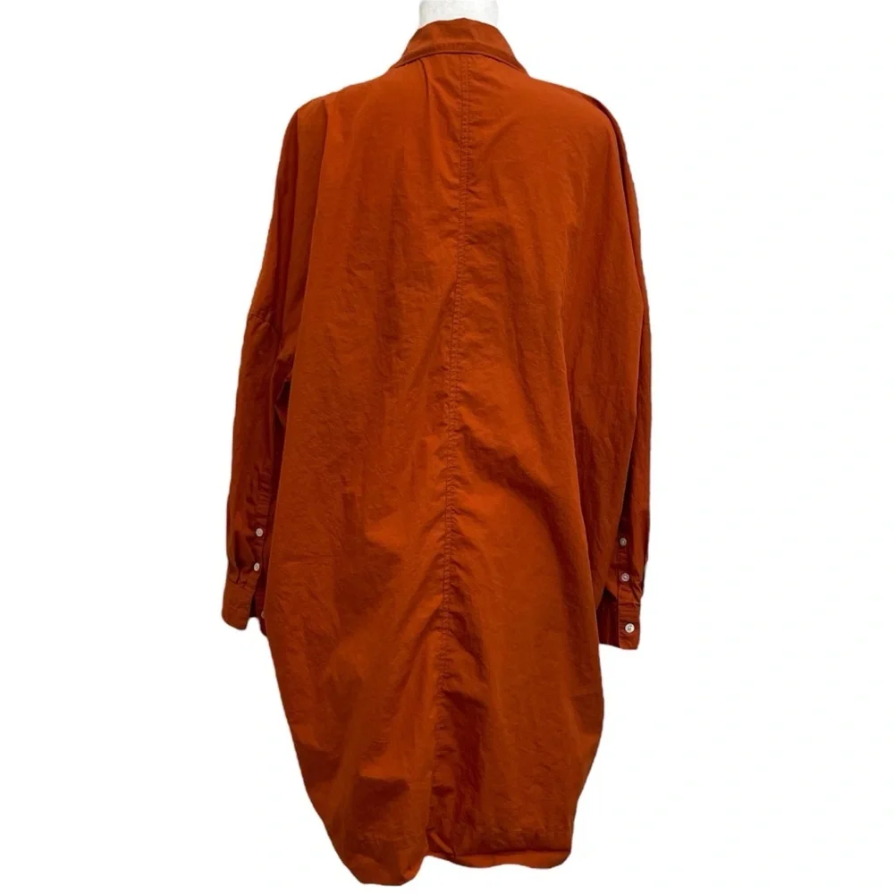Steven Alan Dark Orange Button Up Oversized Shirt Dress - Picture 3 of 9